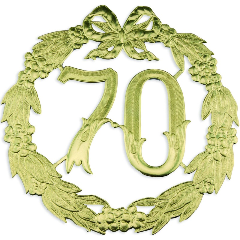Jubilumszahl 70 ohne Draht gold 24cm