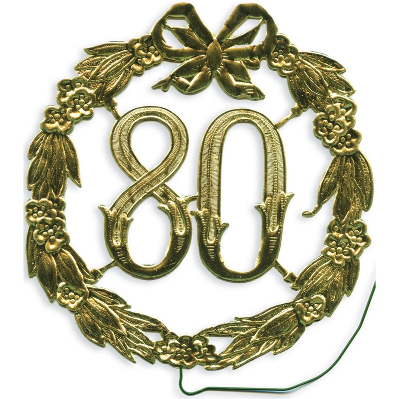 Jubilumszahl 80 mit Draht gold 13cm