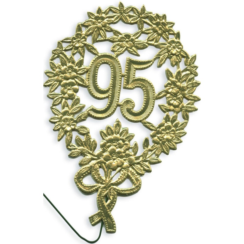 Jubilumszahl 95 mit Draht gold 8x12cm