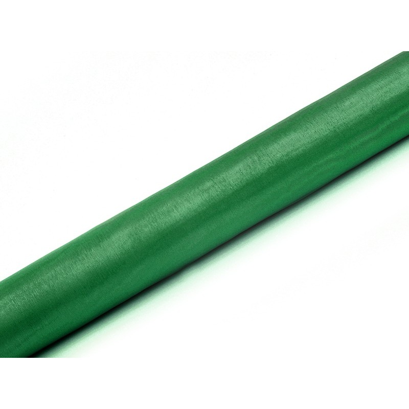 Organza fabric Julie dark green 9m x 36cm