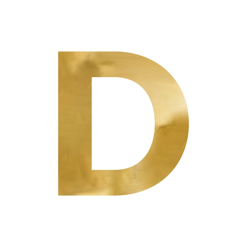 Spiegelbuchstabe ''D'', gold, 55x60 cm