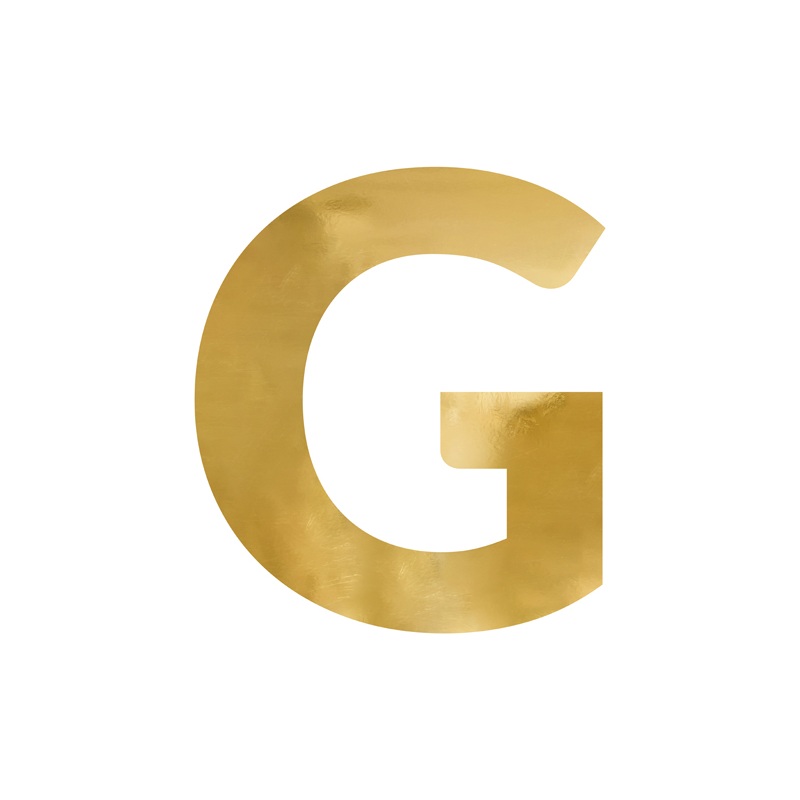 Spiegelbuchstabe ''G'', gold, 54x61 cm