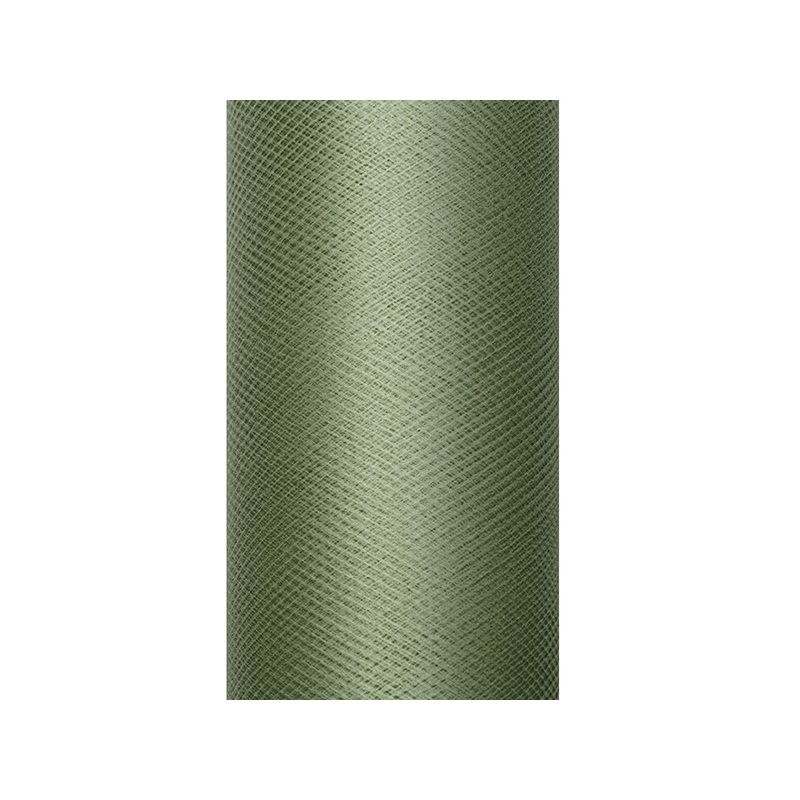 Tulle fabric Luna olive green 20m x 8cm