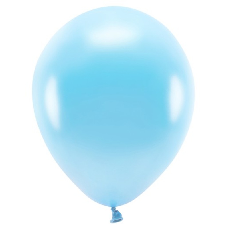 10 Eco metallic balloons azure blue 26cm