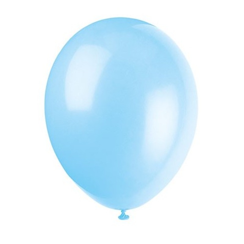 10 light blue latex balloons 30cm