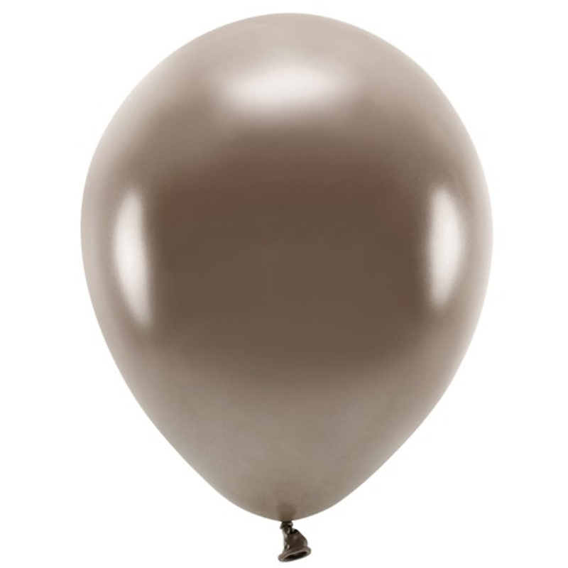 100 eco metallic balloons brown 26cm