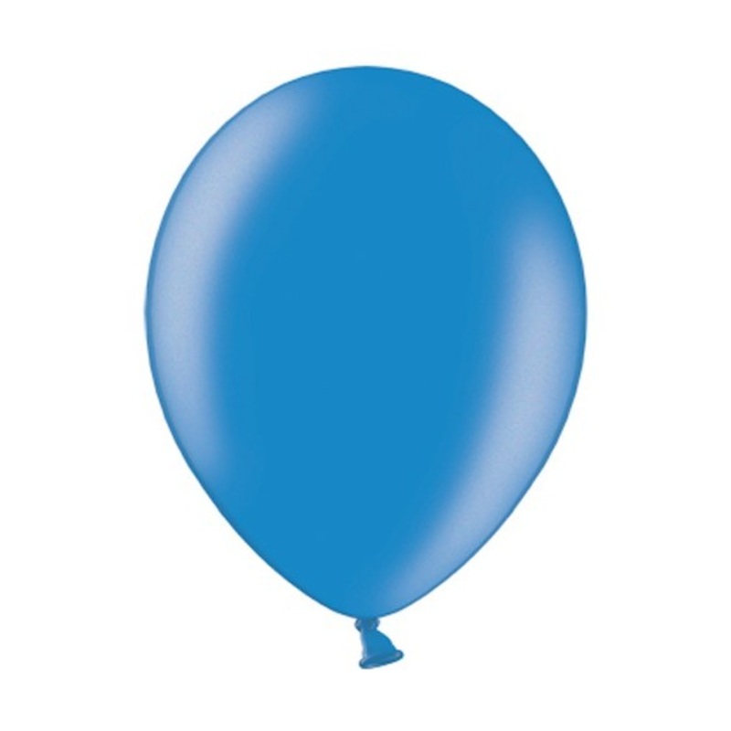 100 latex balloons in metallic blue 25cm