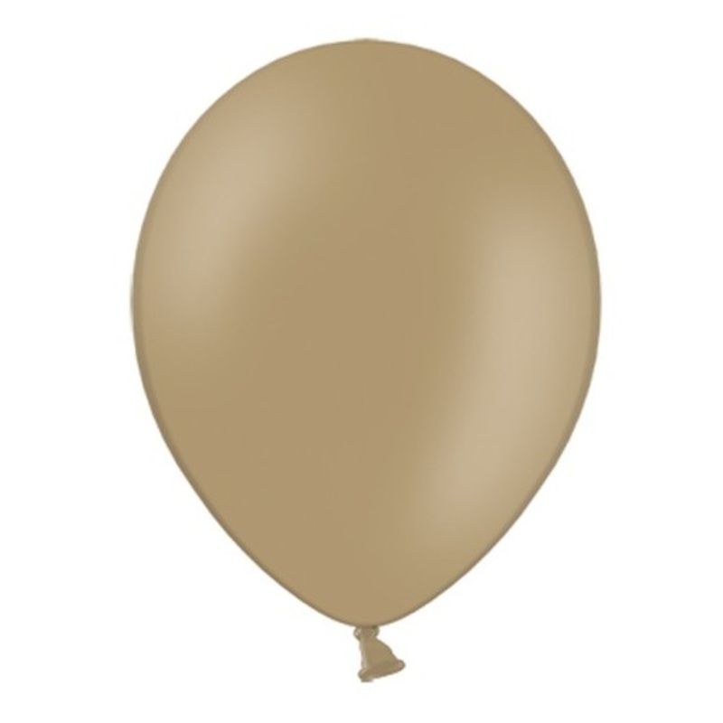 100 pastel brown latex balloons 13cm