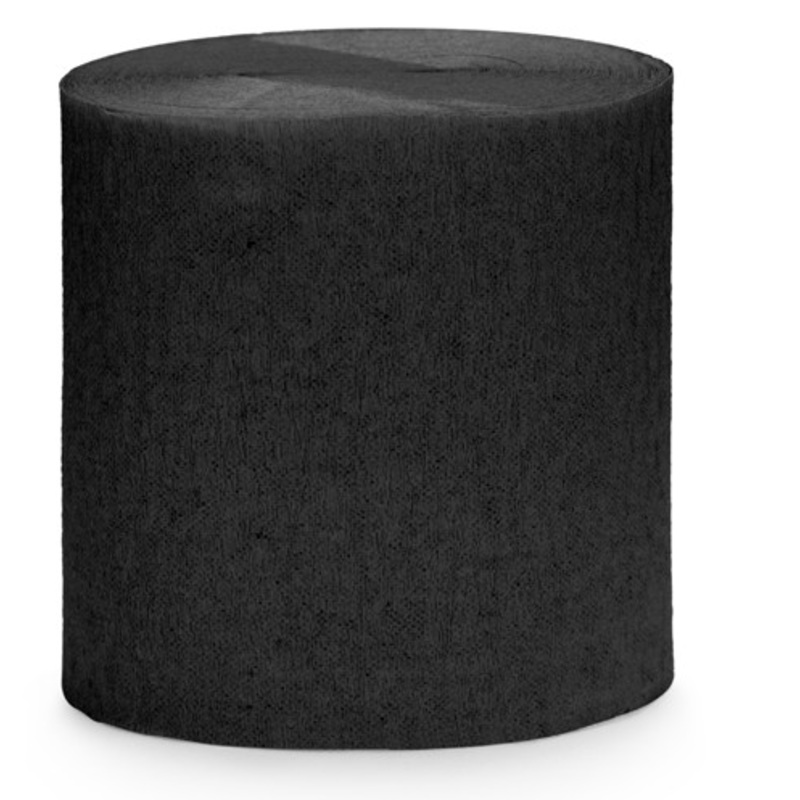 10m black crepe paper, 4 parts