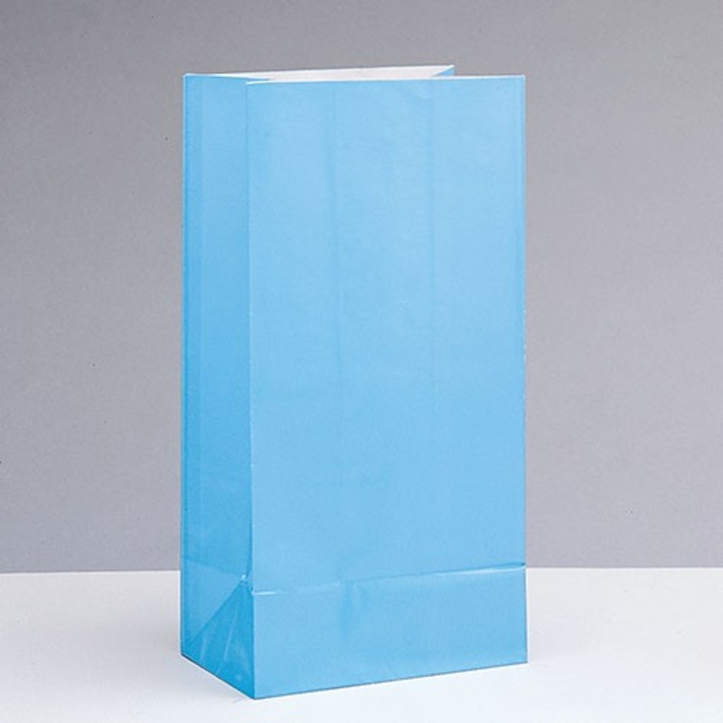 12 paper gift bags Valentina light blue
