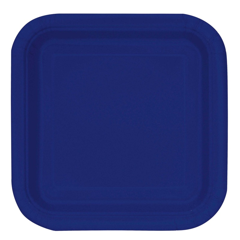 16 party paper plates Melina sea blue 18cm