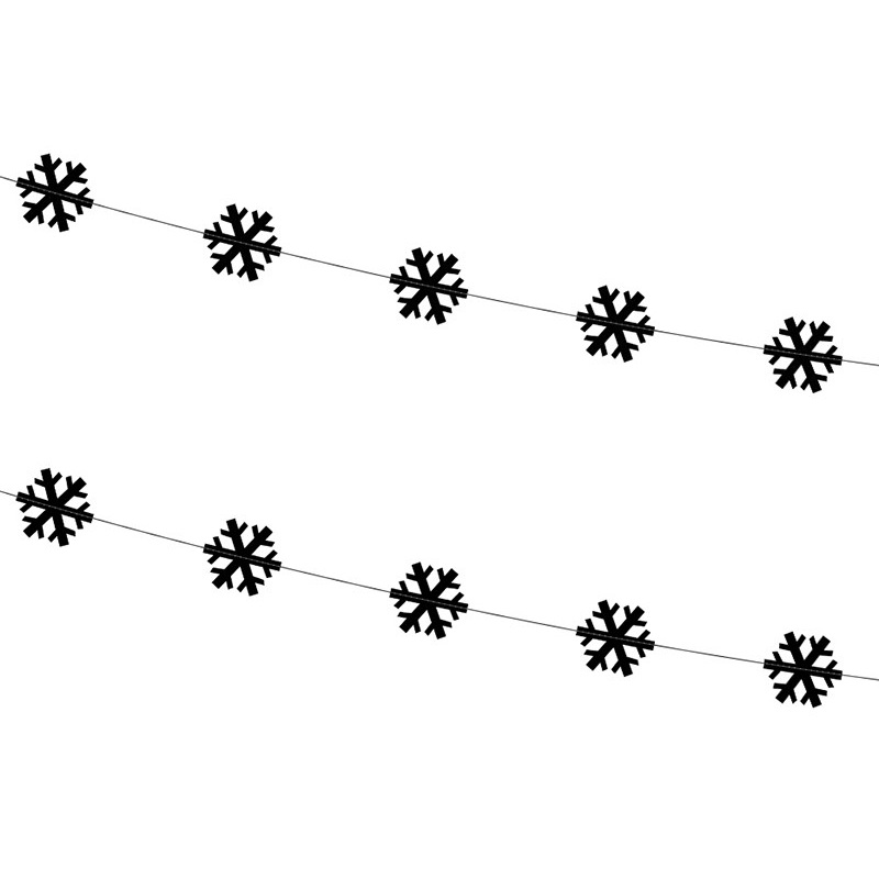2 snow crystal garlands 180cm black