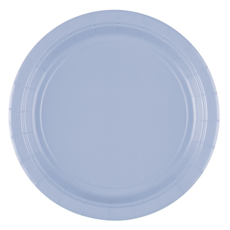 20 cardboard plates pastel blue 17.7cm