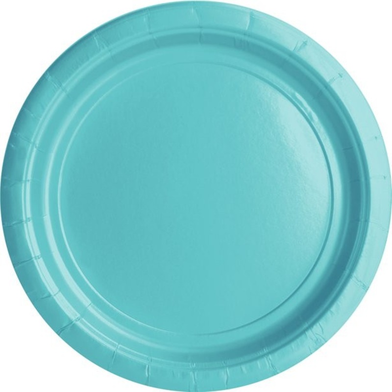 20 ice blue paper plates Basel 18cm