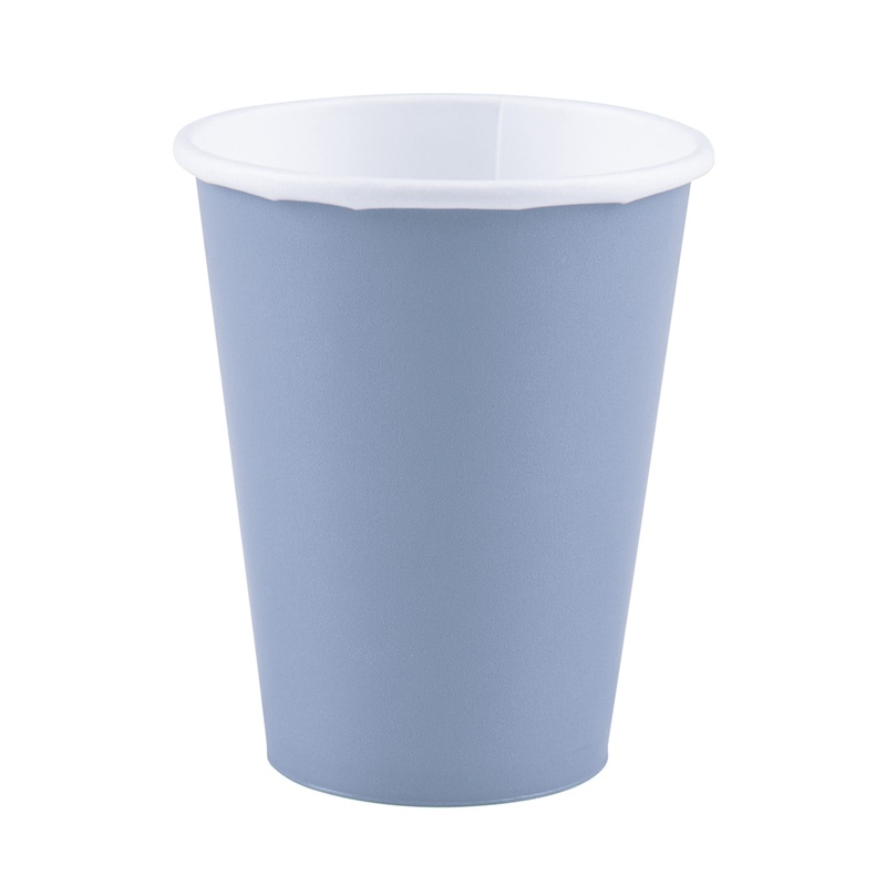 20 paper cups pastel blue 266ml