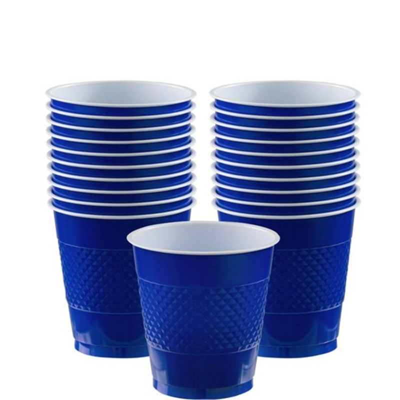 20 plastic cups dark blue 266ml