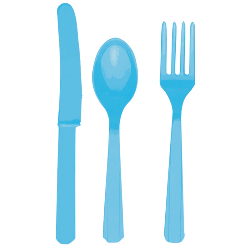 24 pcs. Azure blue cutlery set
