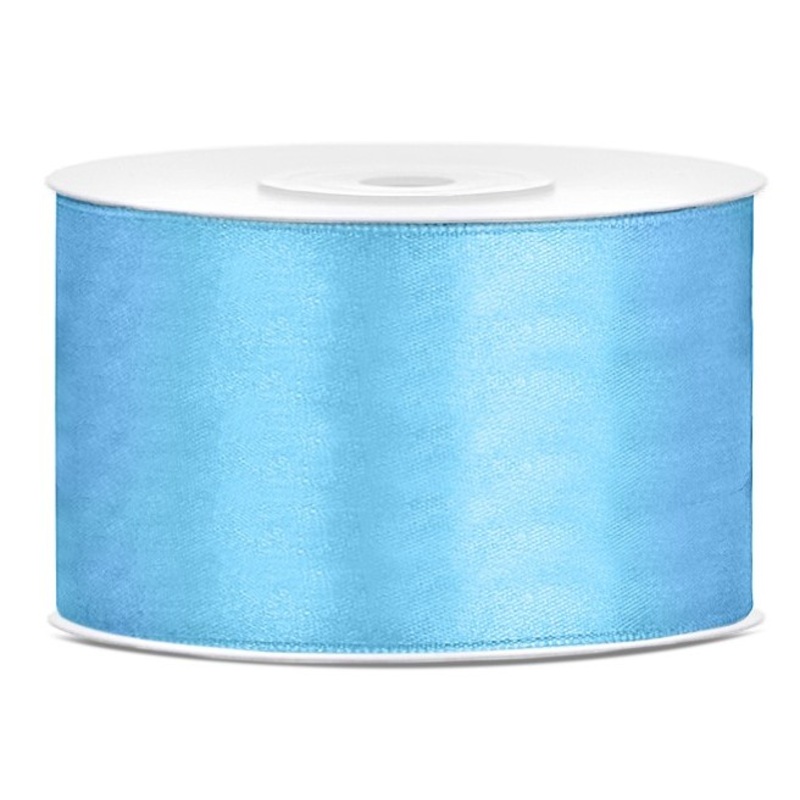 25m gift ribbon sky blue 38mm wide
