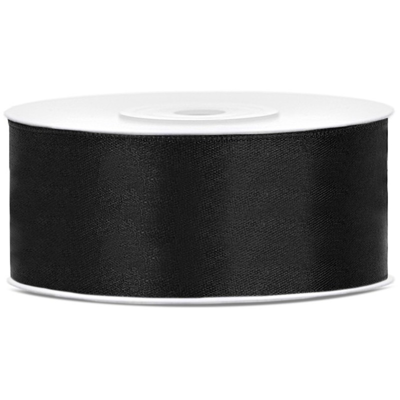 25m Satin Ribbon Band Black