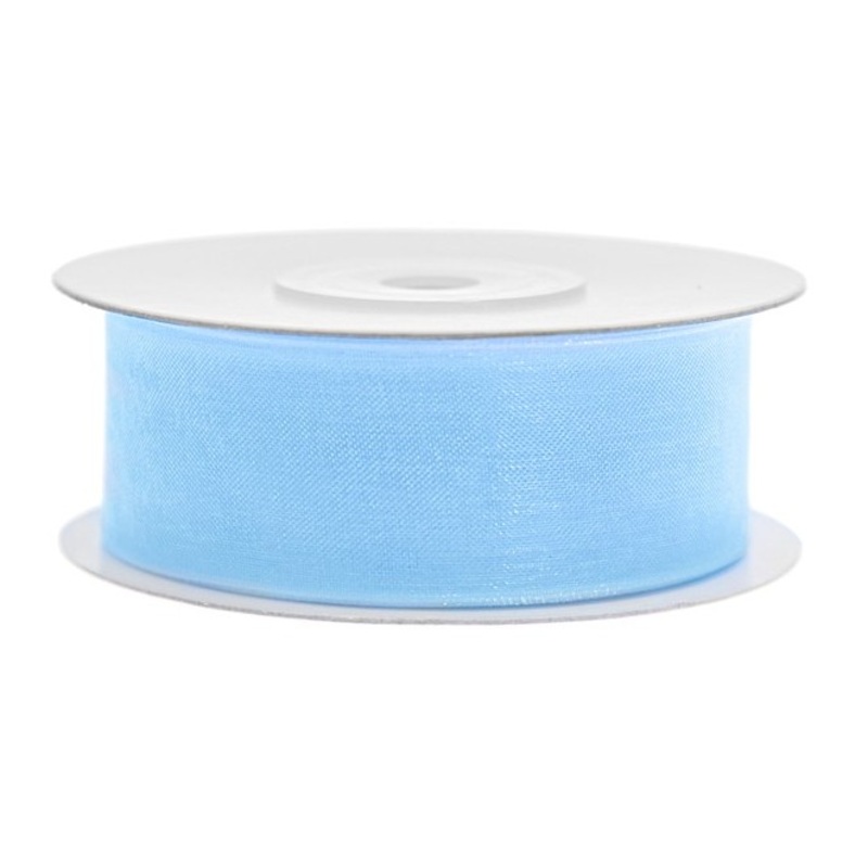 25m sky blue chiffon ribbon