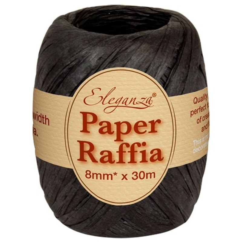 30m black Eleganza bast ribbon 8mm