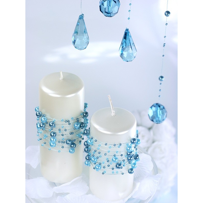 5 pearl garlands Sissi azure blue 1.3m