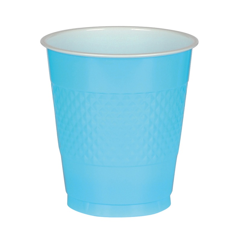 50 azure blue plastic cups 473ml