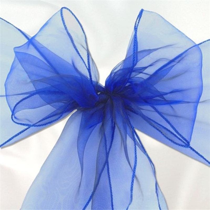 6 organza chair loops Ayla royal blue 3m