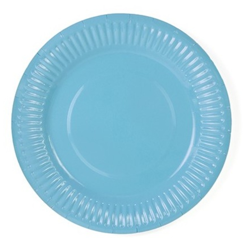6 paper plates Sarah sky blue 18cm