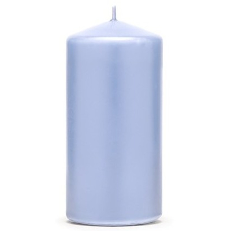 6 pillar candles Rio baby blue 12cm