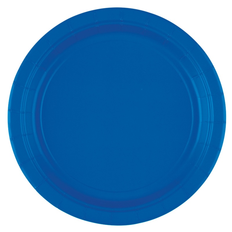 8 Amalia Paper Plates Royal Blue 17.7cm