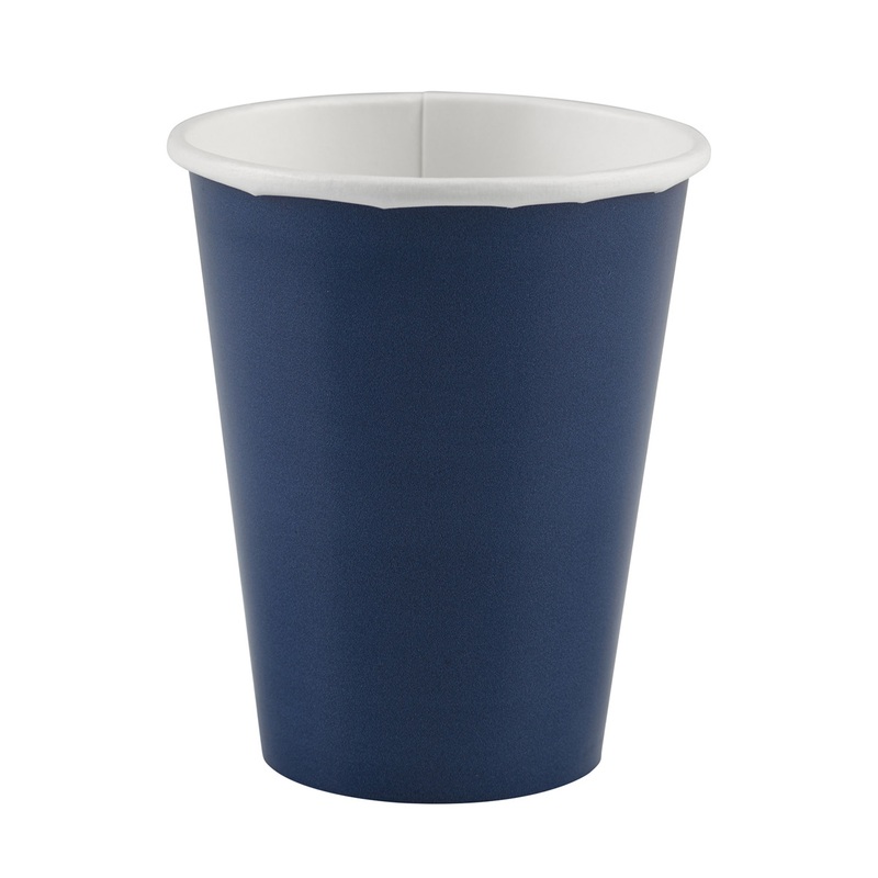 8 Partytime paper cups dark blue 266ml