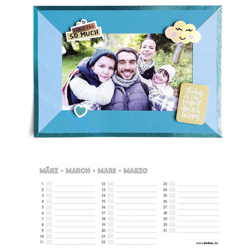 Bastel Dauerkalender 130g/m Druck schwarz Spiralbindung wei DIN A4