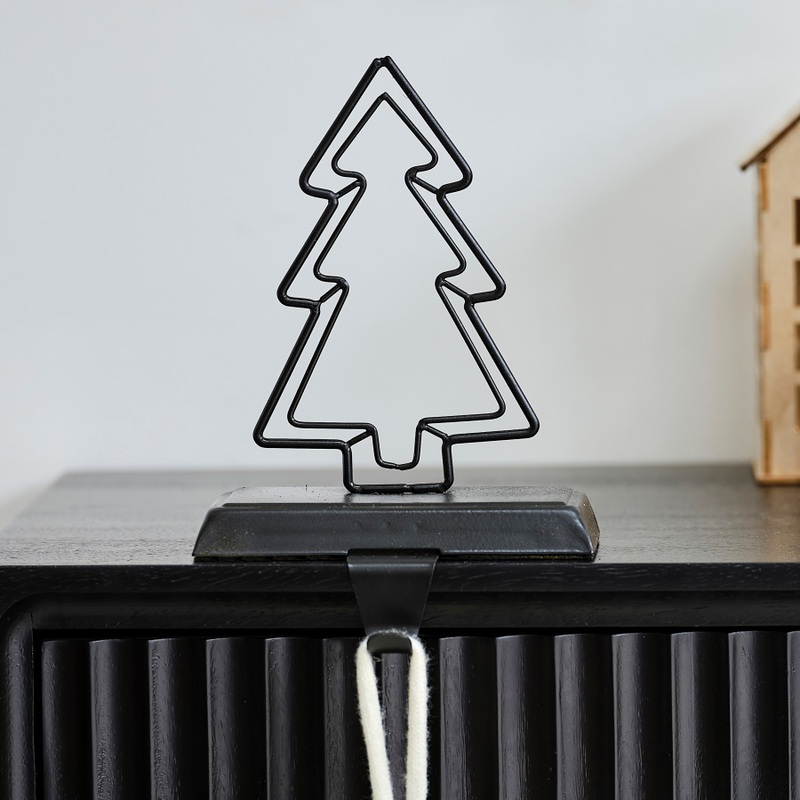 Black fir tree sock garter
