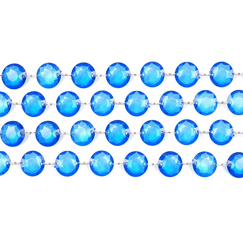 Crystal bead hanger blue 1m