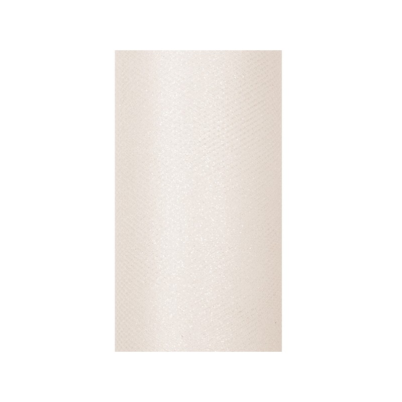 Glitter tulle Estelle cream 9m x 15cm