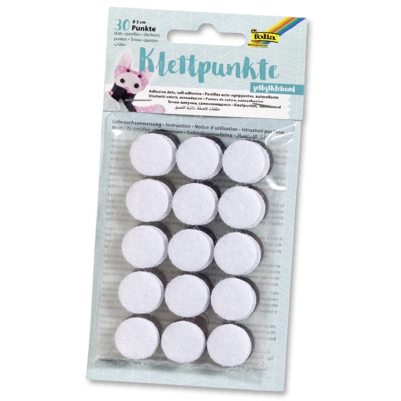Klettpunkte wei/schwarz 2cm 30 Stck