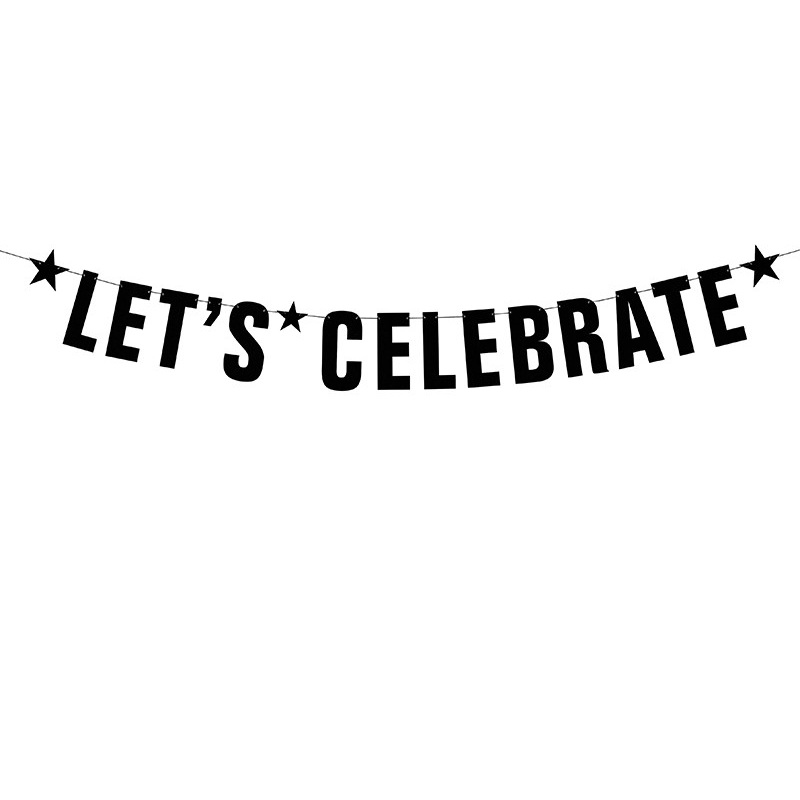 Lets celebrate lettering garland black 1.06m