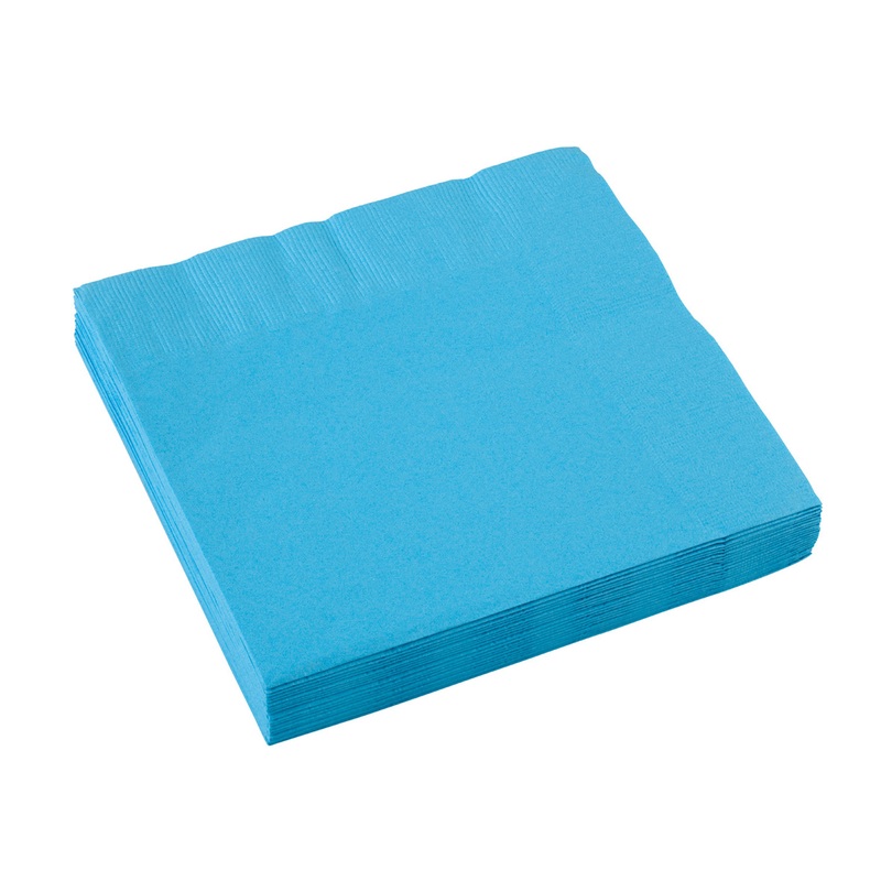 Set of 20 Partytime paper serviette aquamarine blue