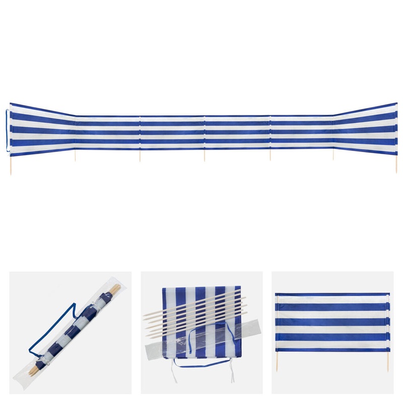 Windschutz 170T Polyester blau/wei 800x80cm