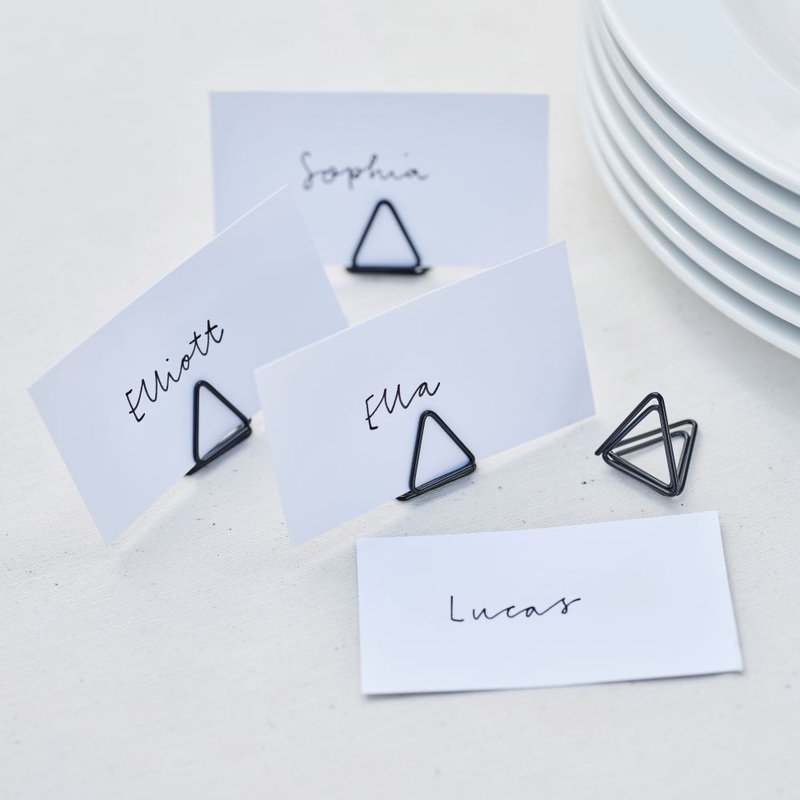 XX Scandi matte black place card holders