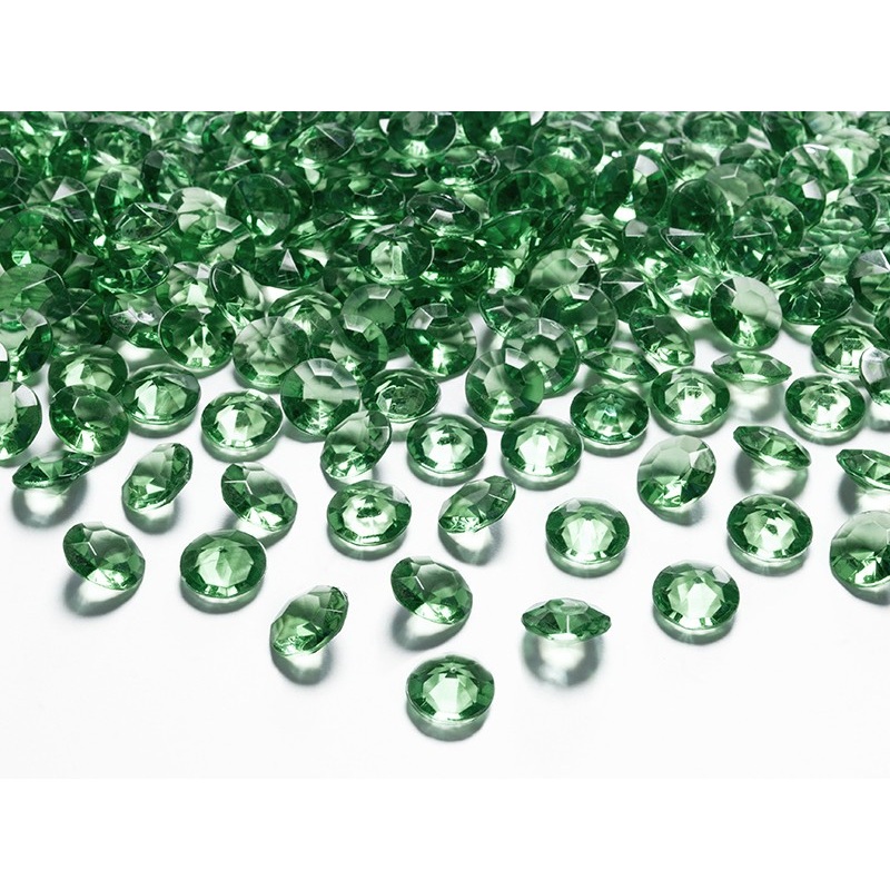 100 scattered diamonds dark green 1.2cm