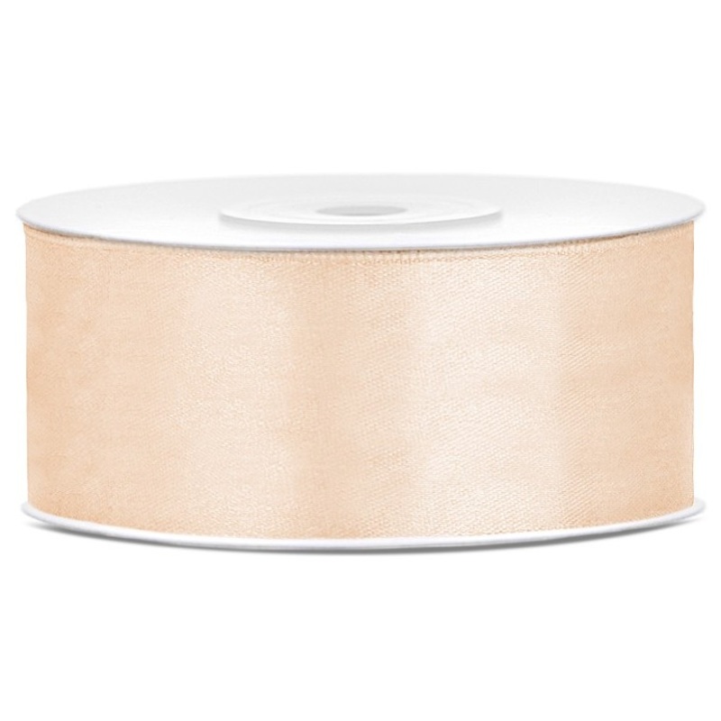 25m satin gift ribbon cream 25mm wide