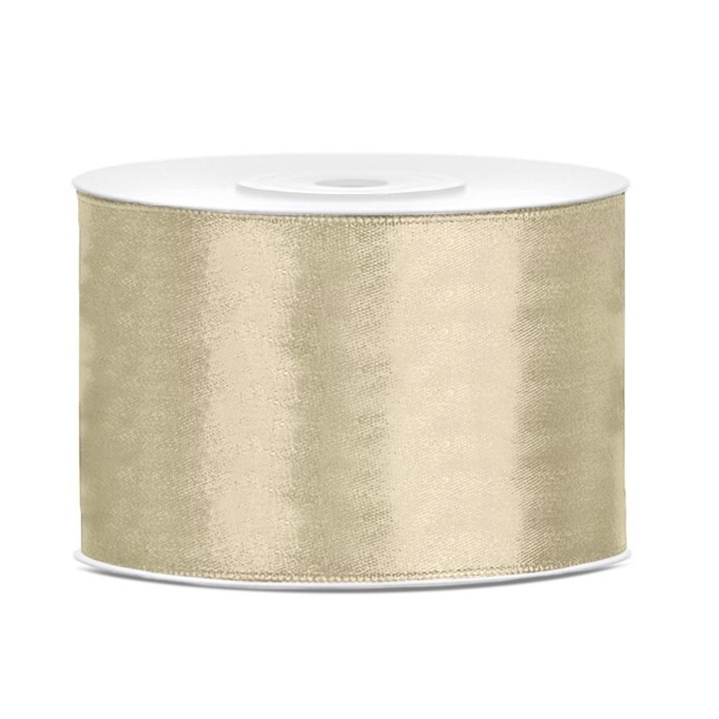 25m satin ribbon, taupe, 5cm wide