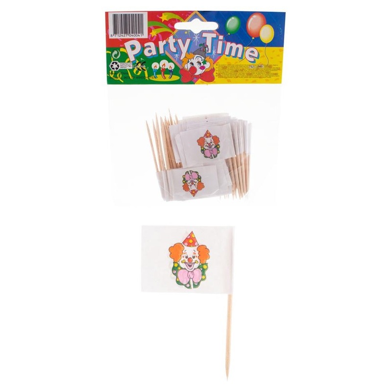 30 clown cocktail sticks