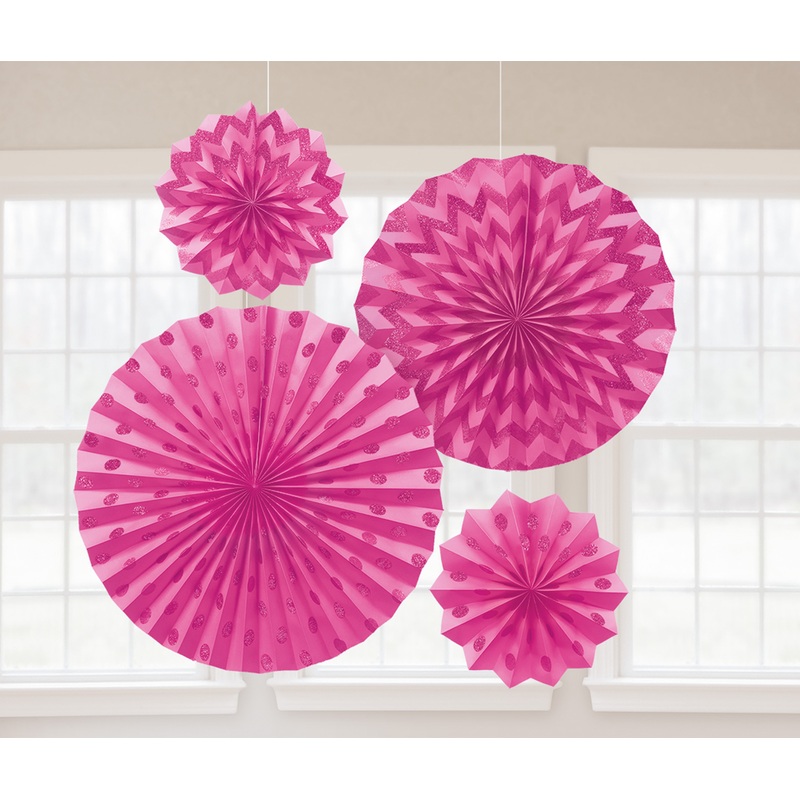 4 decorative compartments pink glitter