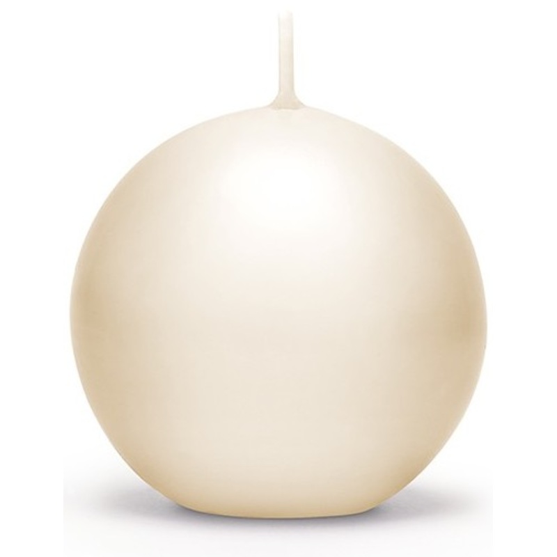 6 ball candles Torino cream 8cm