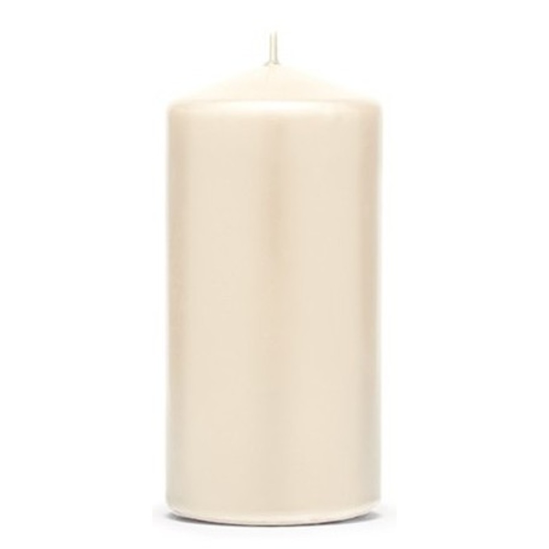 6 pillar candles Rio creme 12cm