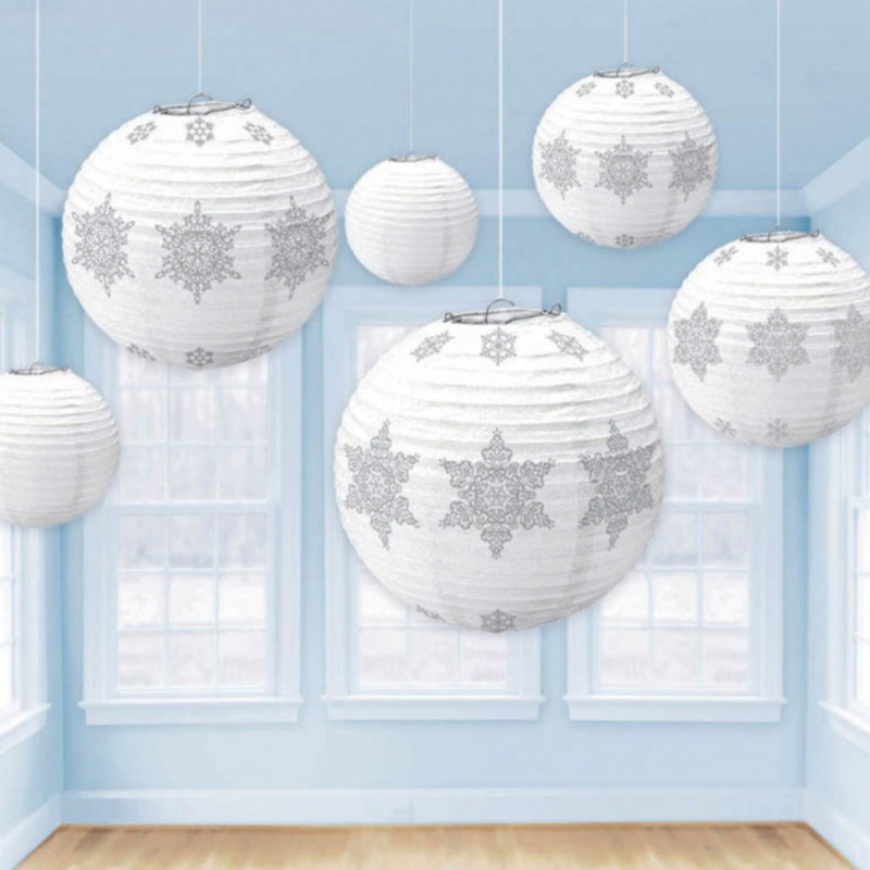 6 snowflake festival lanterns
