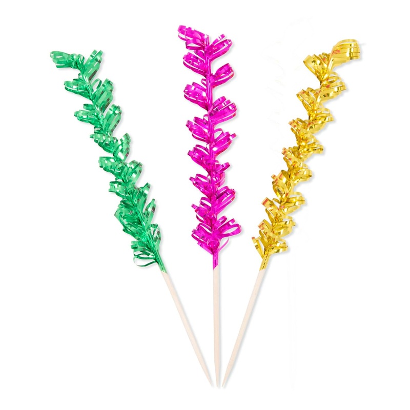 8 colorful spiral snack skewers 5cm